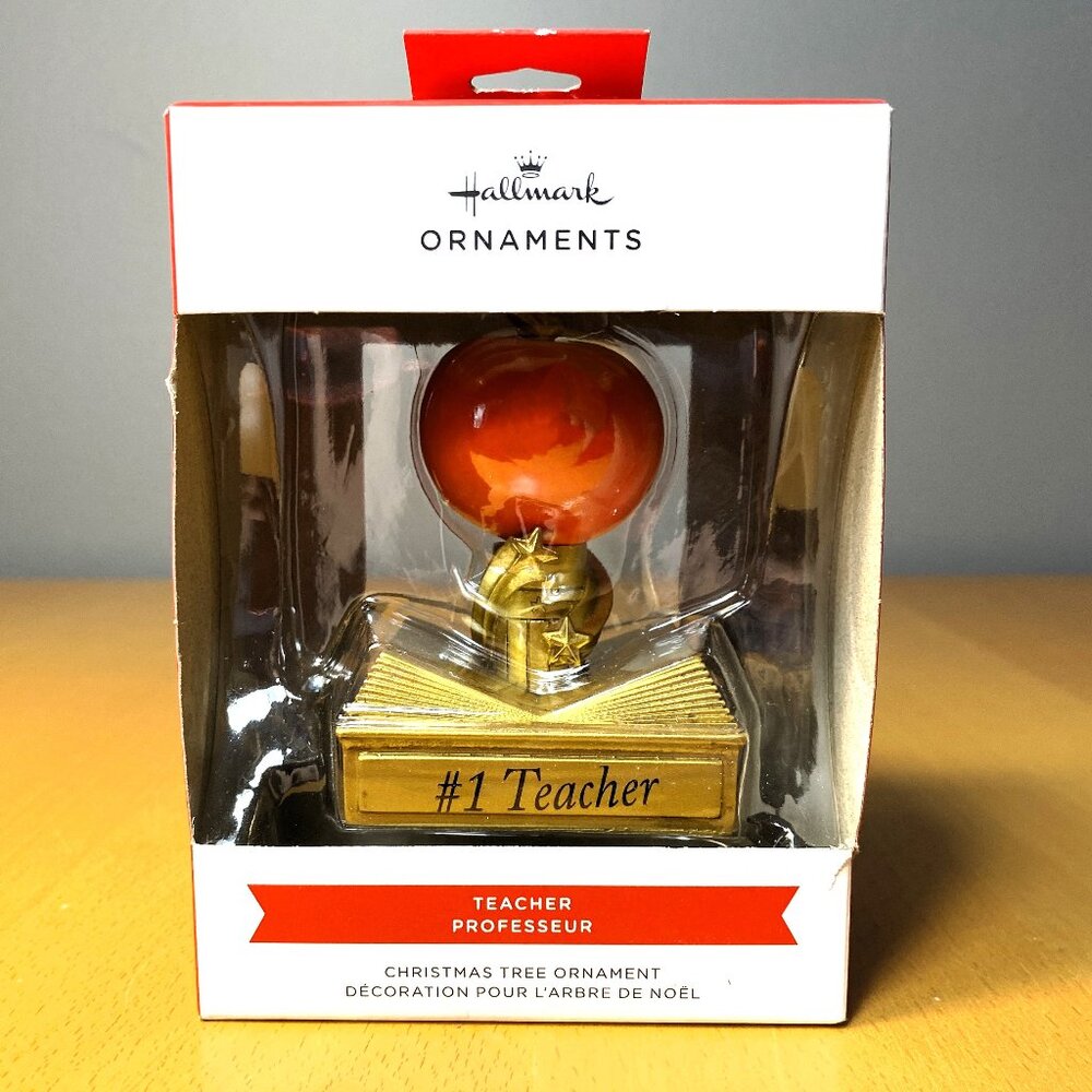 Hallmark #1 Teacher Trophy Christmas Ornament
